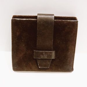 Gucci brown suede leather wallet